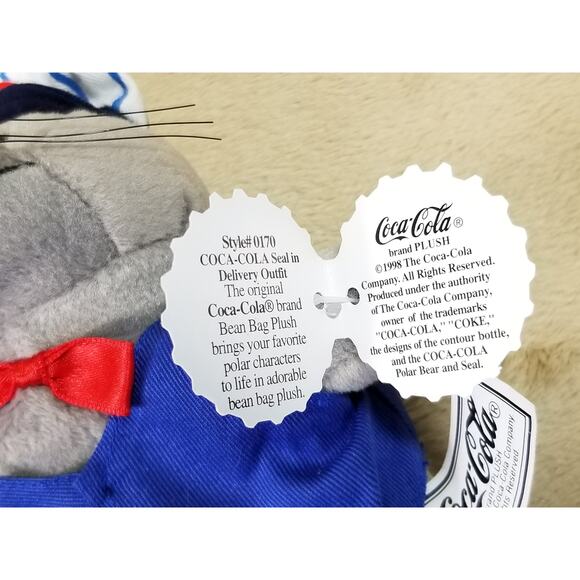 Coca Cola Polar Bear Seal Bean Bag Plush 1997 1998 Christmas 8" New Vintage x3 - Picture 15 of 16